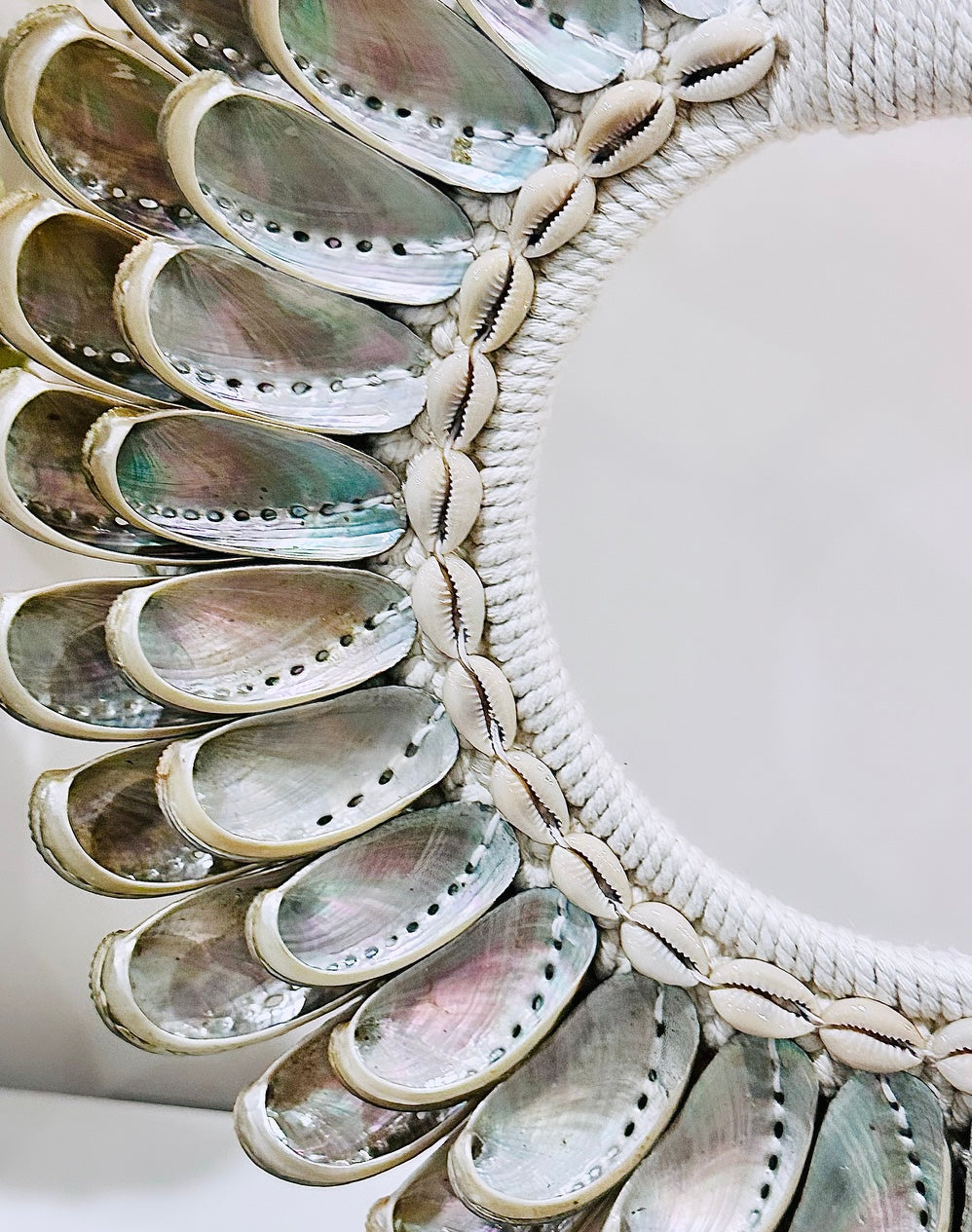 Incredible Large 42cm Mother Of Pearl Necklace On Stand Absolutely Spectacular