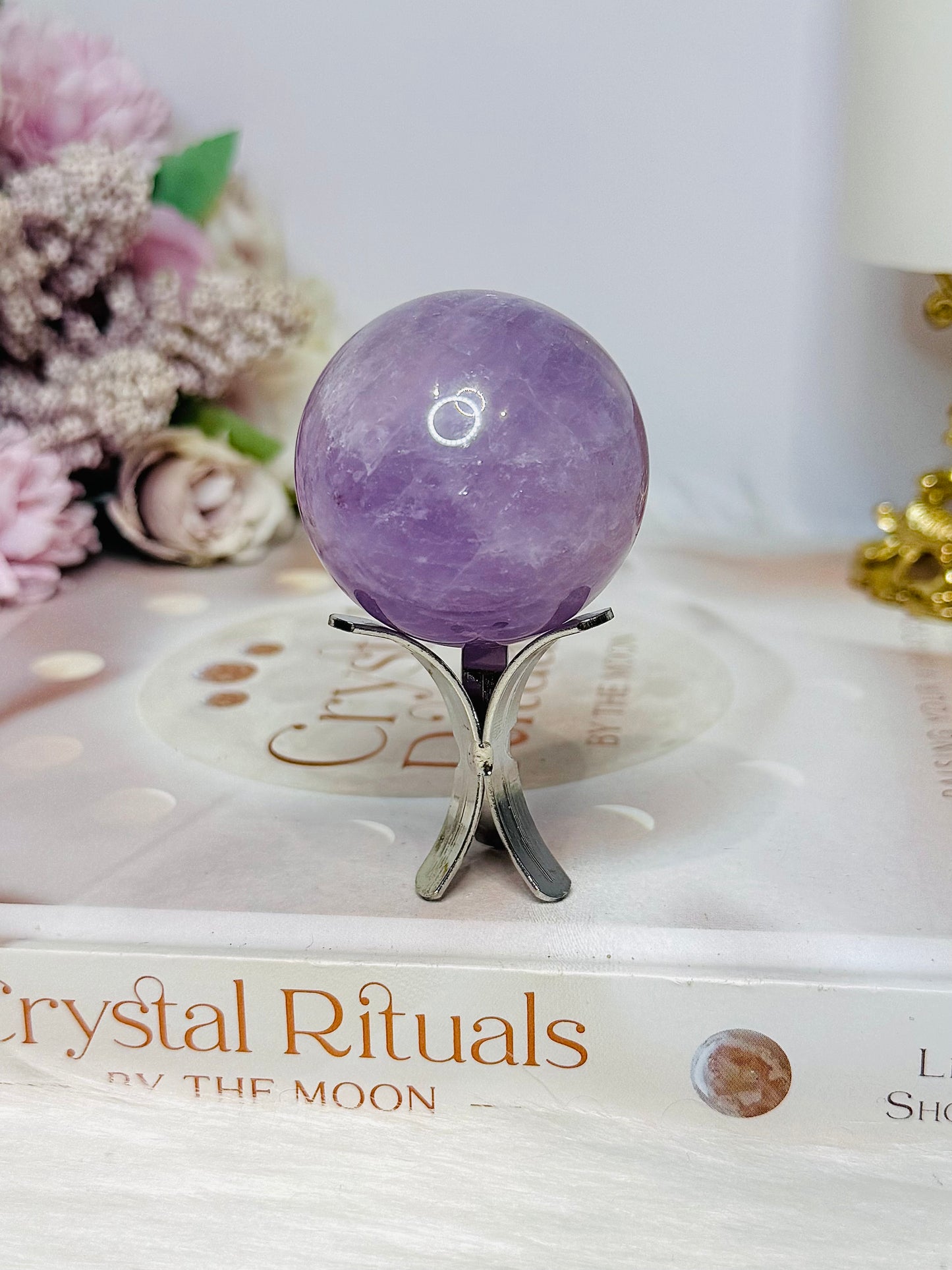 High Grade Amethyst Sphere on Stand 102g