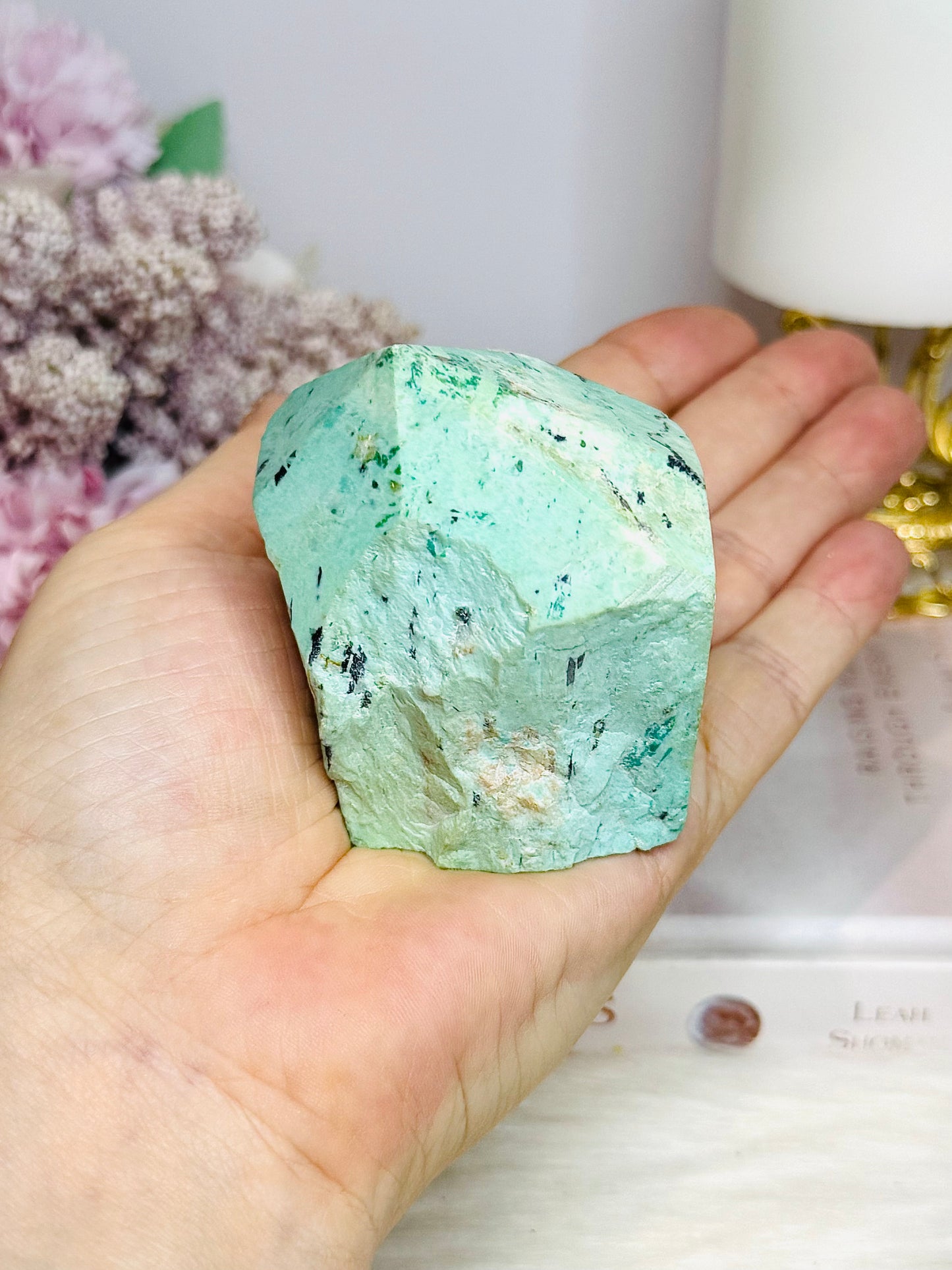 A Rare Stone ~ Chunky Natural Inca Turquoise Carved Freeform | Tower 7cm
