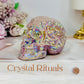 Angel Aura Rose Quartz Filigree Skull 8.5cm 349g