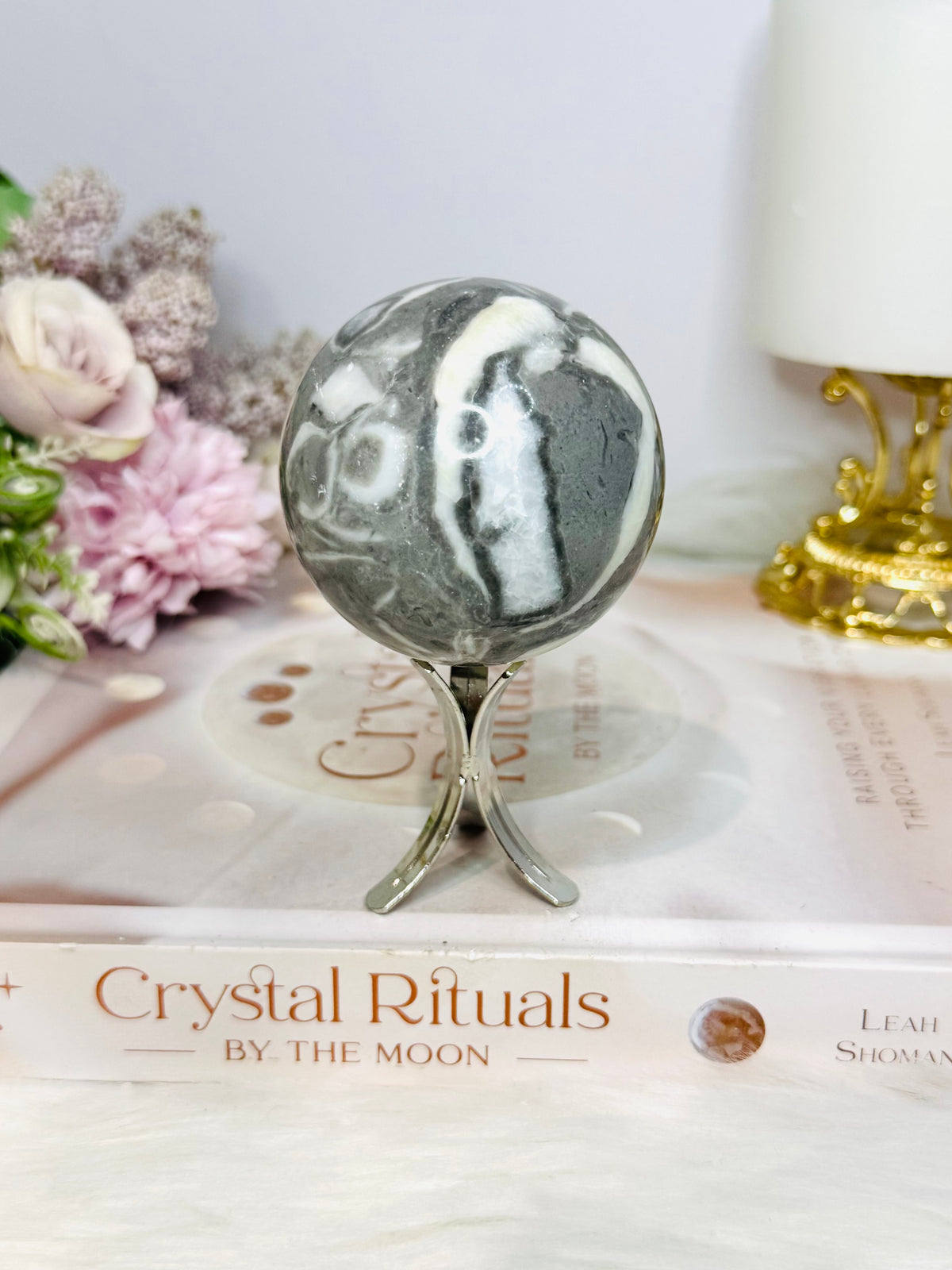 Shell Jasper | Thousand Eye Sphere On Stand 258g