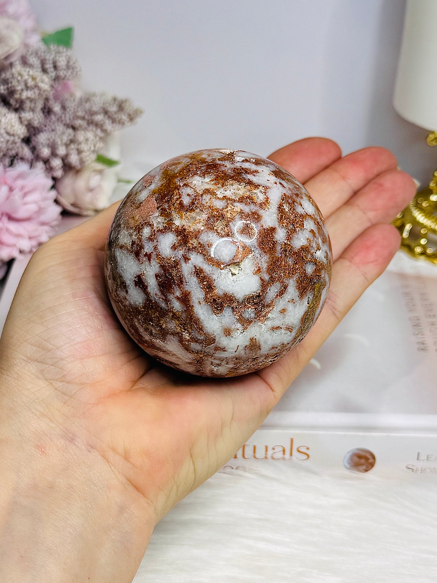 Druzy Jasper Sphere on Stand 409g