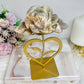 Large High Grade Moonstone Rose With Flash on Gold Stand 18cm