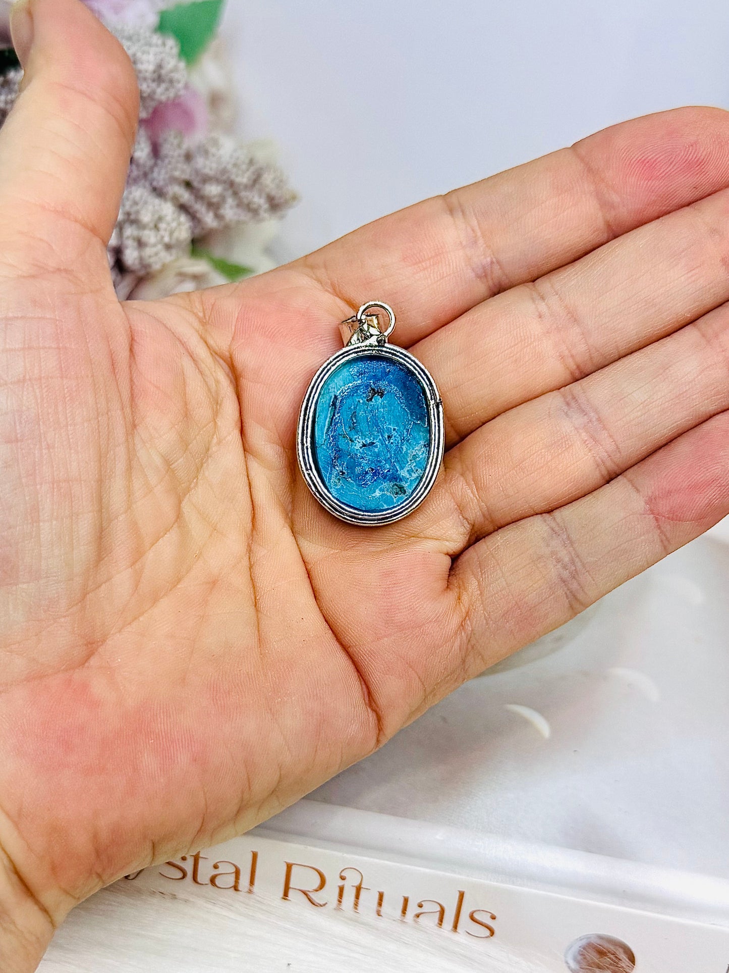 Sterling Silver 925 Navajo Turquoise Pendant In Gift Bag