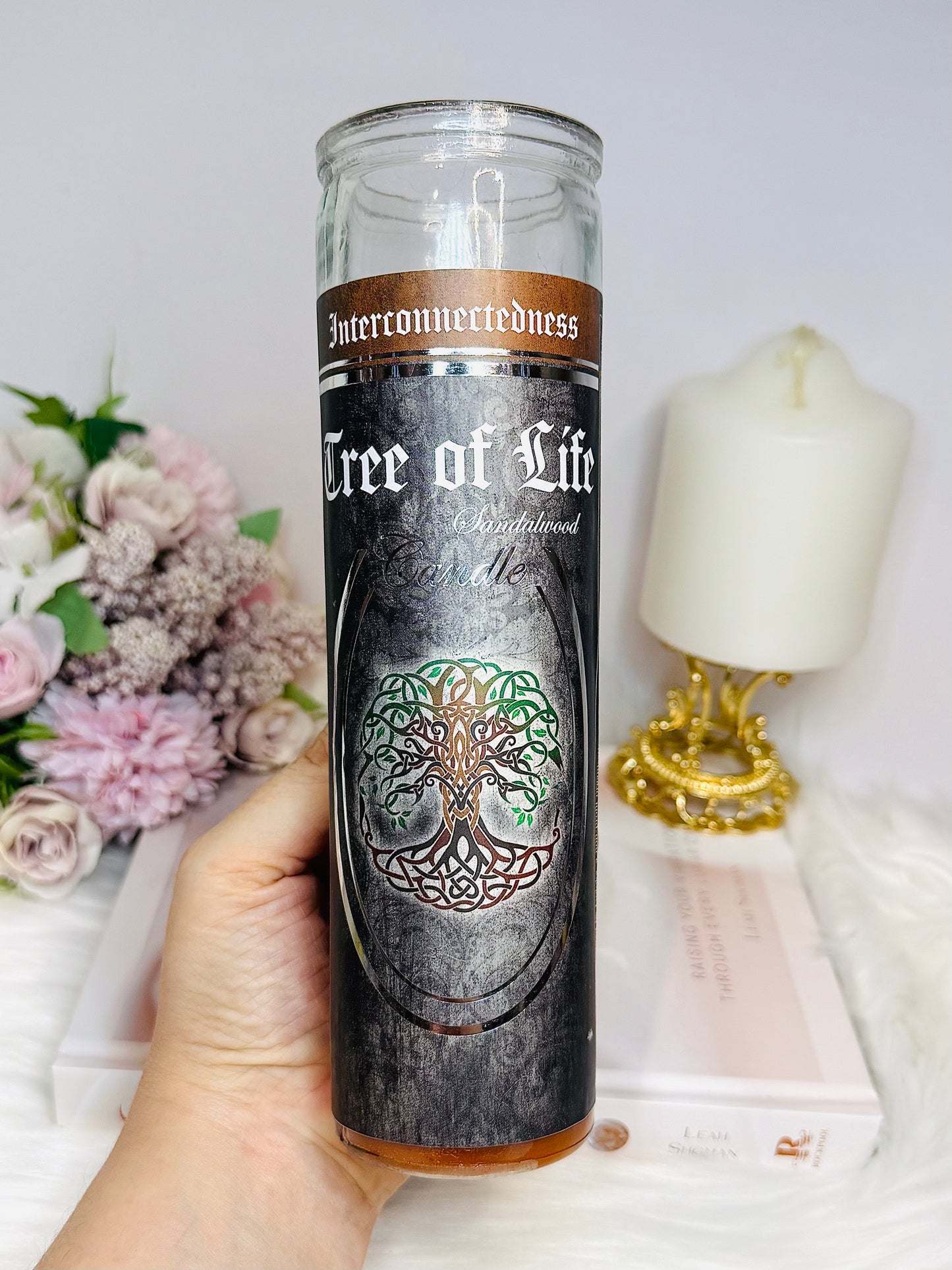 Tree Of Life Tube Sandalwood Candle 21cm