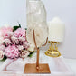 A Master Healer ~ Beautiful Large Chunky 20cm 607gram Clear Quartz Point On Rose Gold Stand From Brazil