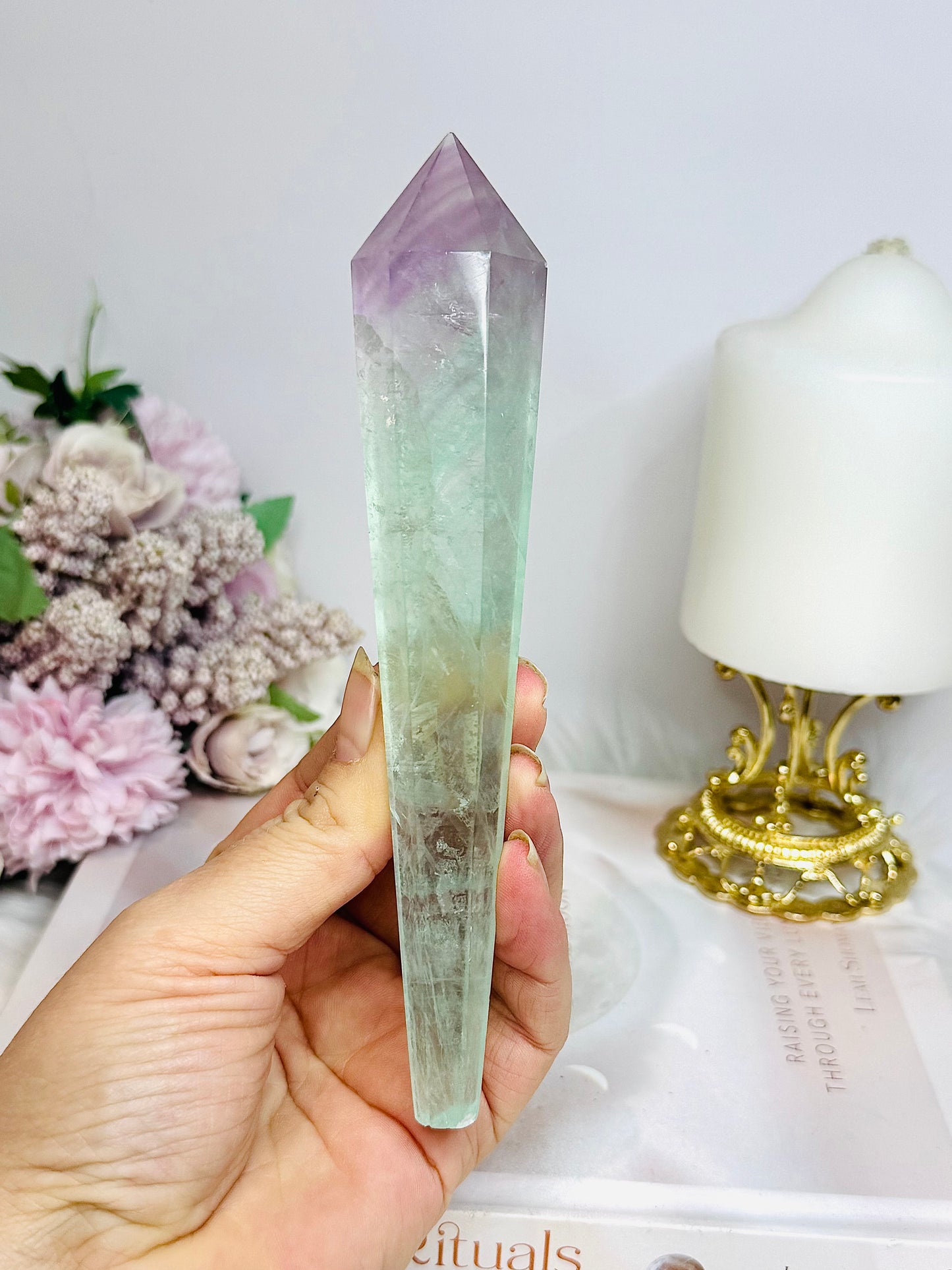 Watermelon Fluorite Tower | Wand 16cm