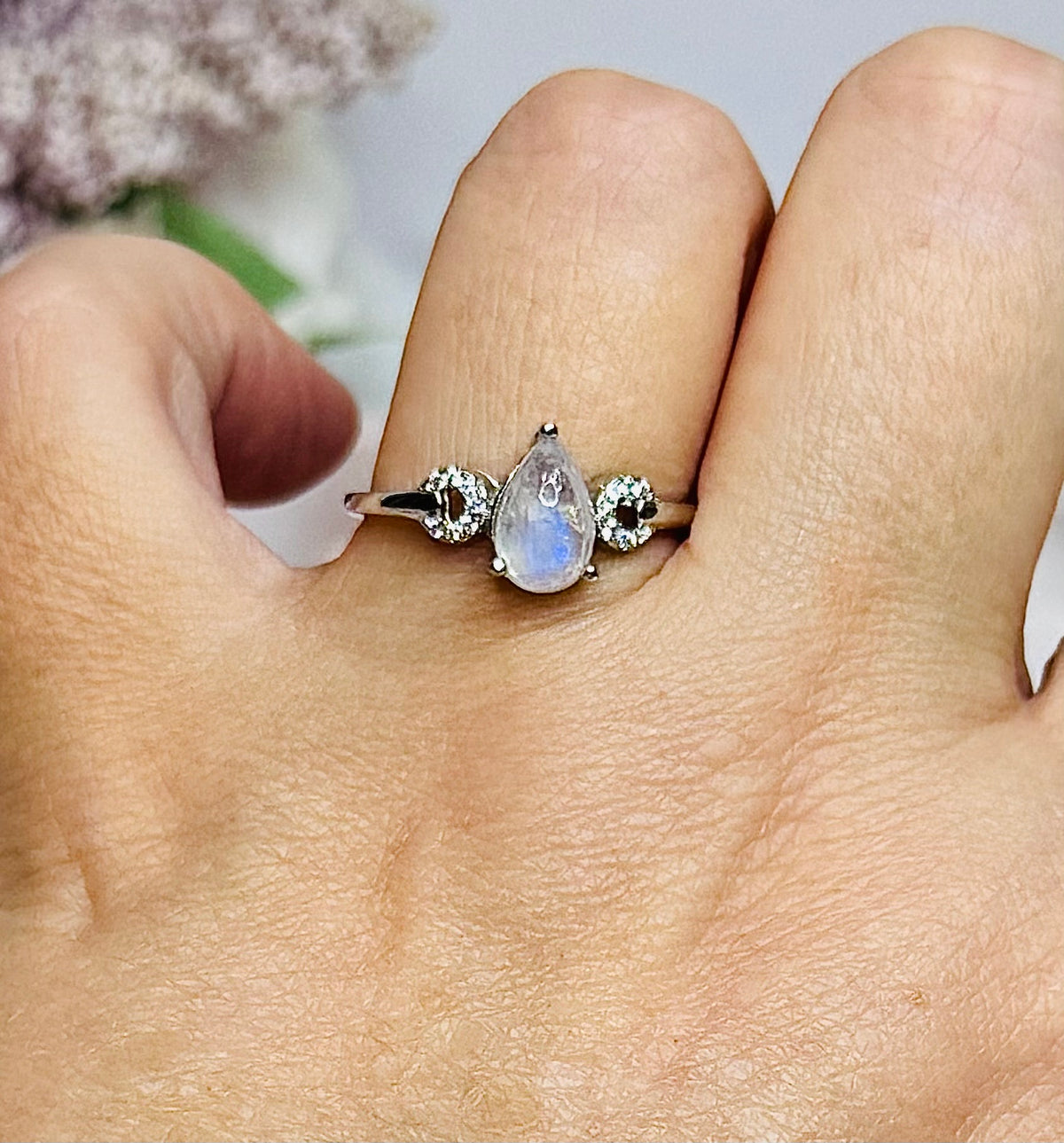 Moonstone Adjustable Ring