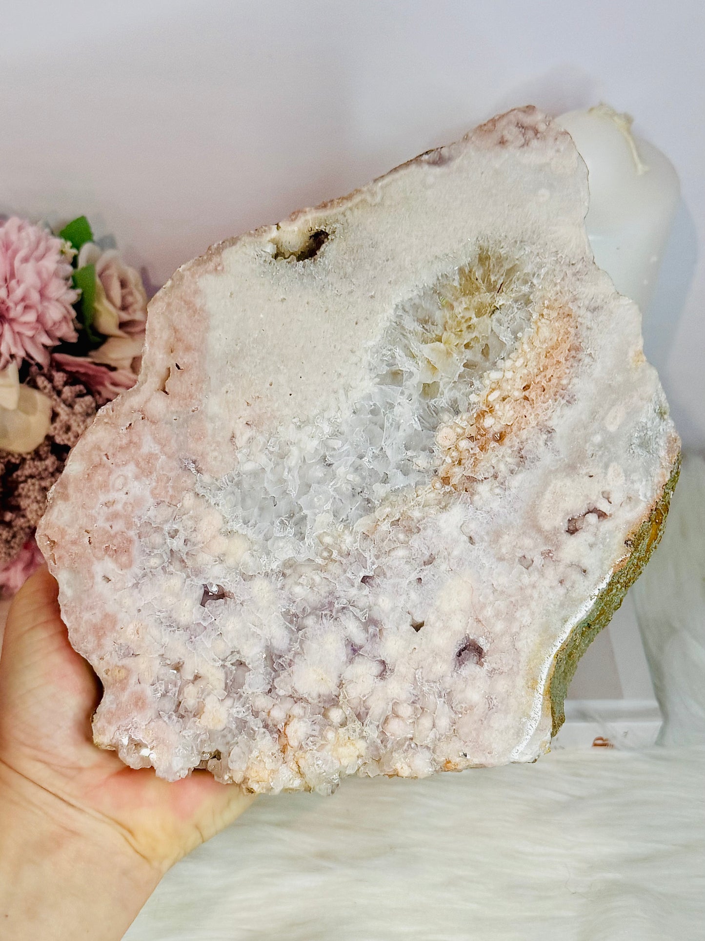 Absolutely Incredible Large Chunky Natural Pink Amethyst Druzy Slab 21cm 1.29KG