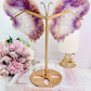 Classy & Fabulous Large Rare Amethyst X Flower Agate Carved Butterfly Wings On Gold Stand 24cm From Brazil