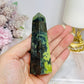 Green Serpentine Jade Obelisk Tower 9.5cm