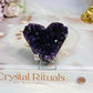 High Grade Amethyst Cluster Heart on Stand 6cm