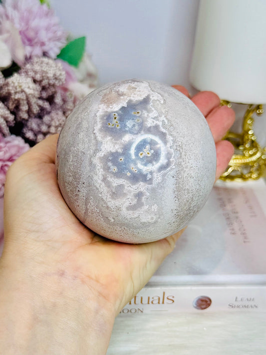 Large Pink Amethyst Sphere on Stand 658g