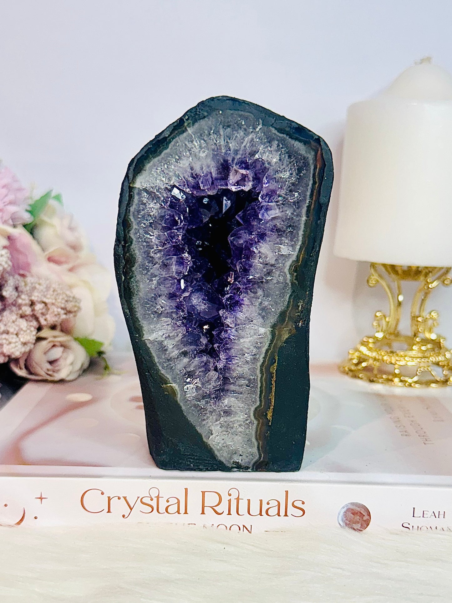 High Grade Divine Deep Purple Large Amethyst Cathedral | Geode From Brazil 826gram 13cm