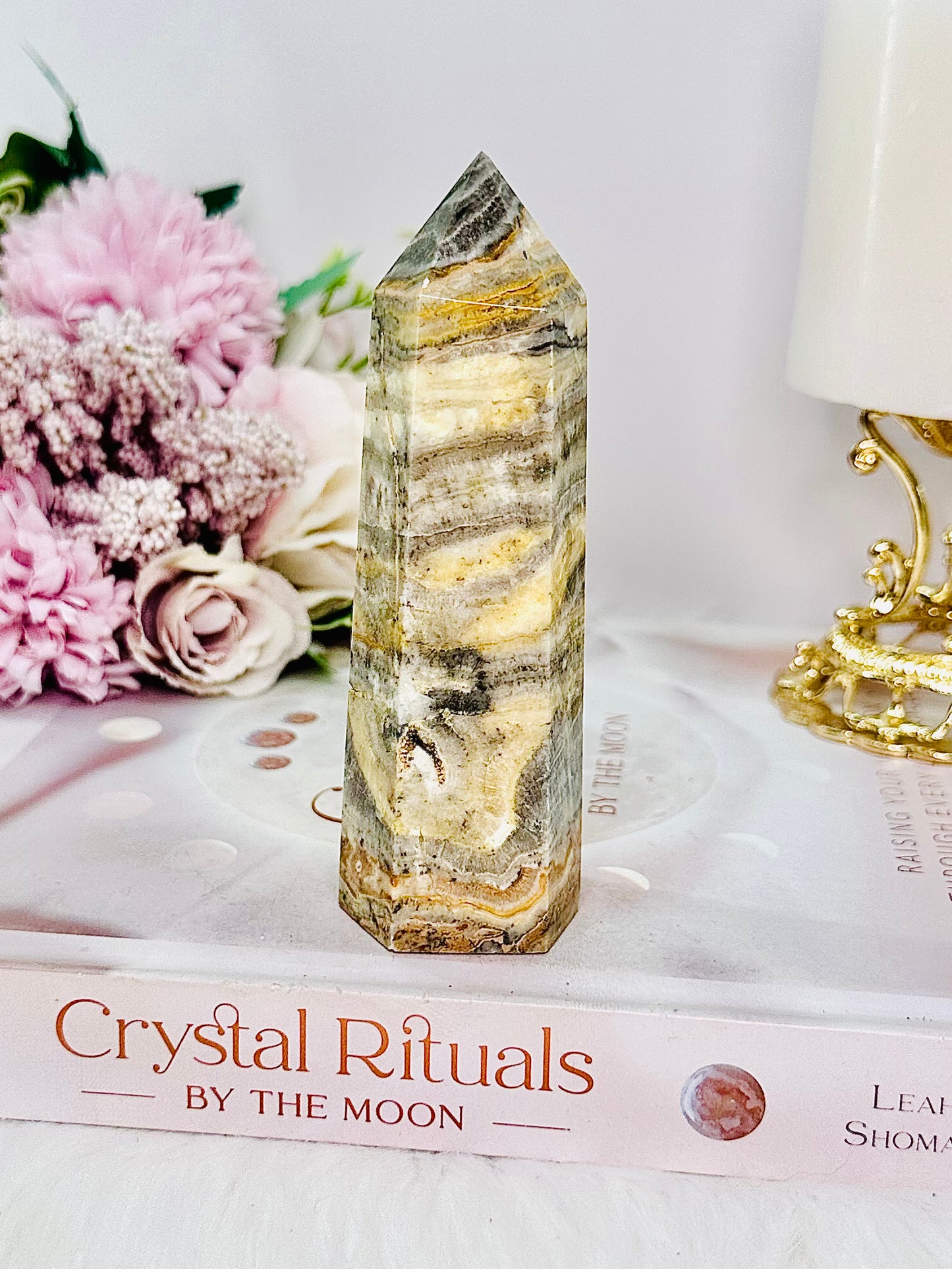 A Spiritual Cleanser ~ Gorgeous Chunky 12cm Calcite Tower