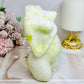 Large Lemon Serpentine Jade Pregnant Woman Carving 15cm 1.02KG