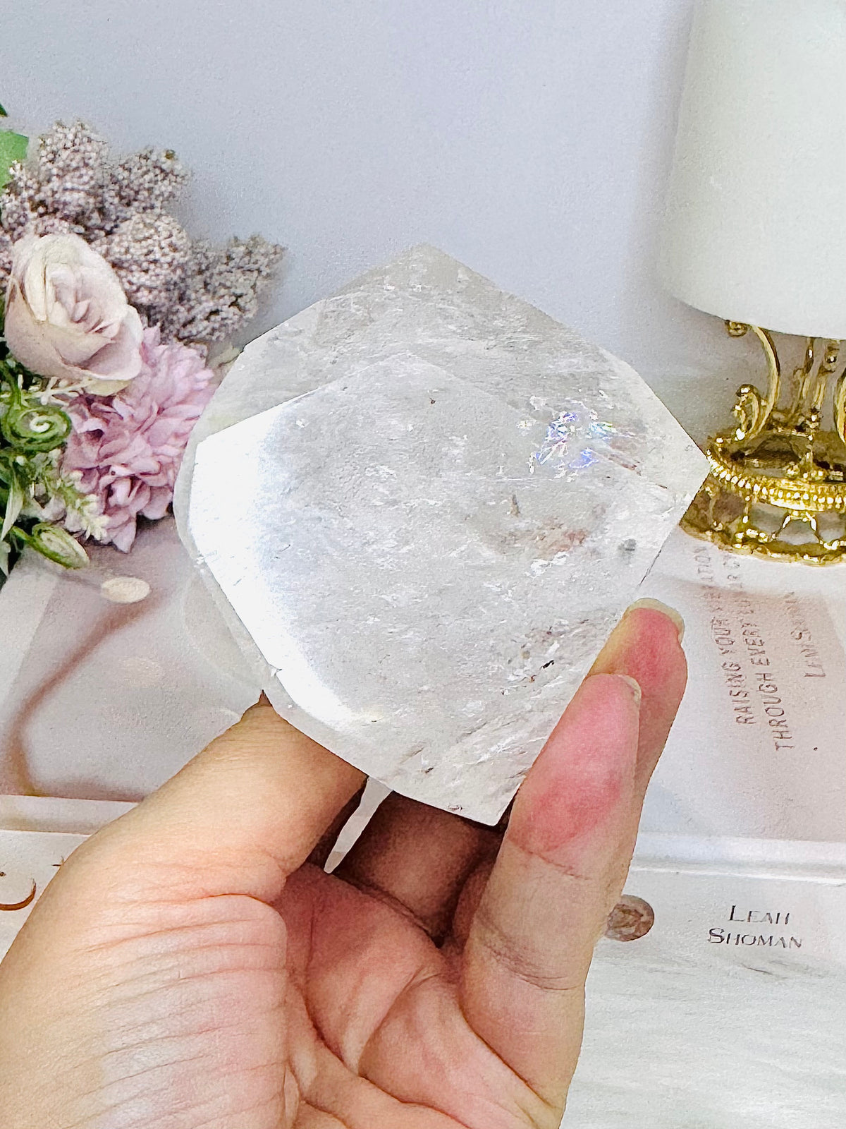 Clear Quartz Polished Freeform with Rainbows 234g