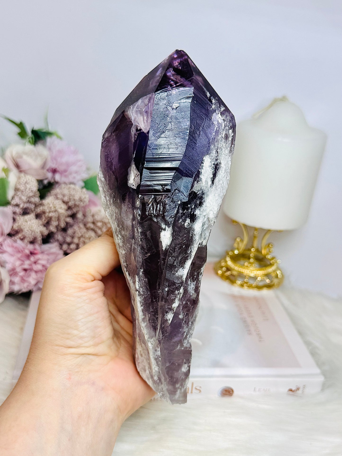 Large Natural Amethyst Dog Tooth Full of Rainbows In Top 18.5cm 652g