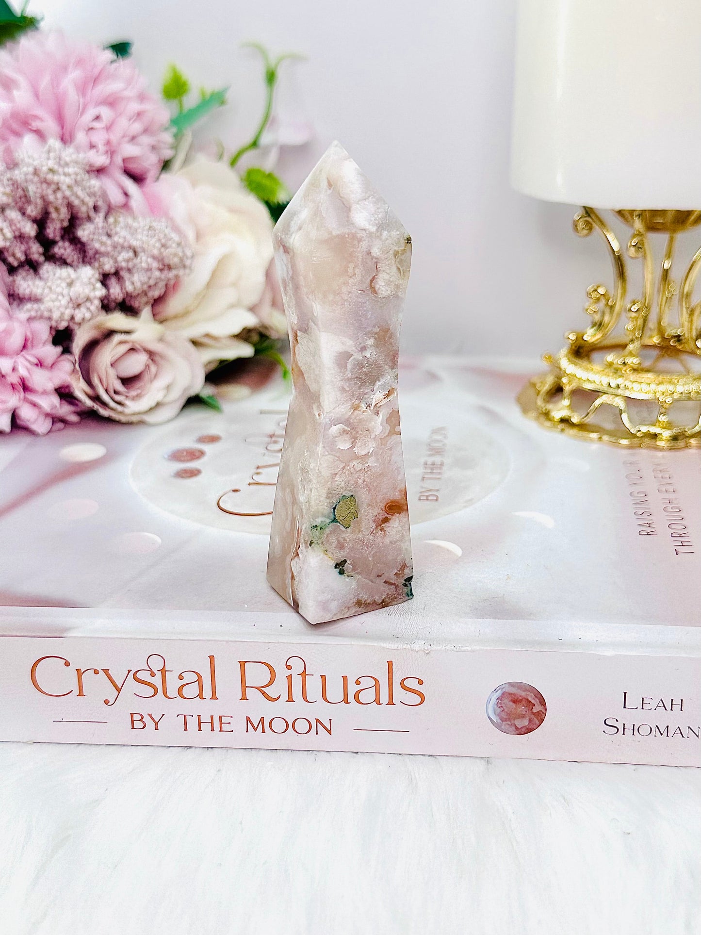 Uniquely Cut Flower Agate Tower From Madagascar 9cm