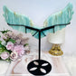 Caribbean Calcite Large Heart with Angel Wings On Stand