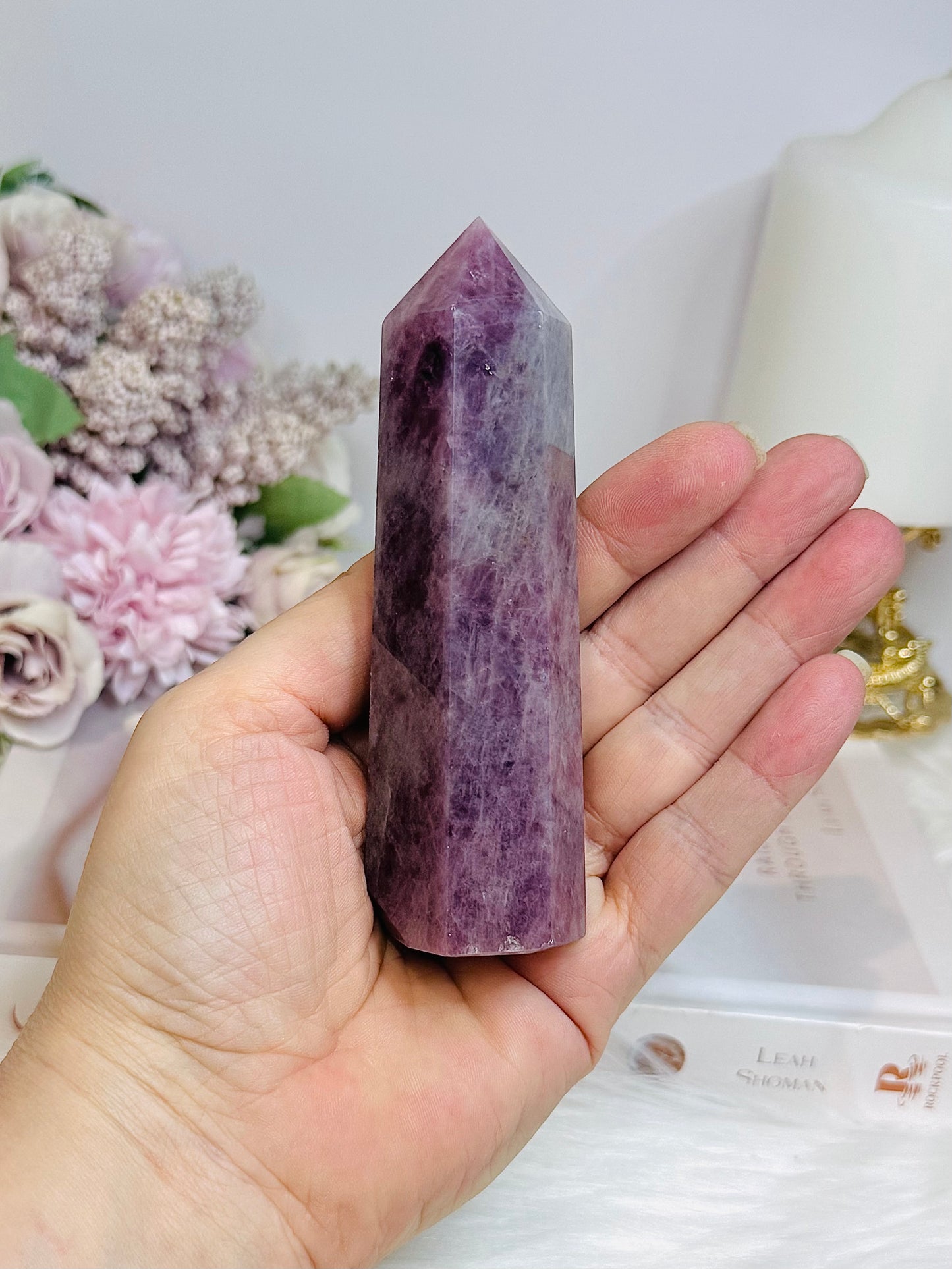 Lavender Rose Quartz Tower 11cm