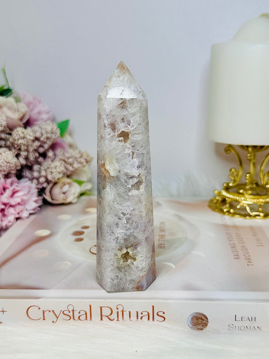 Druzy Flower Agate Tower 12.5cm