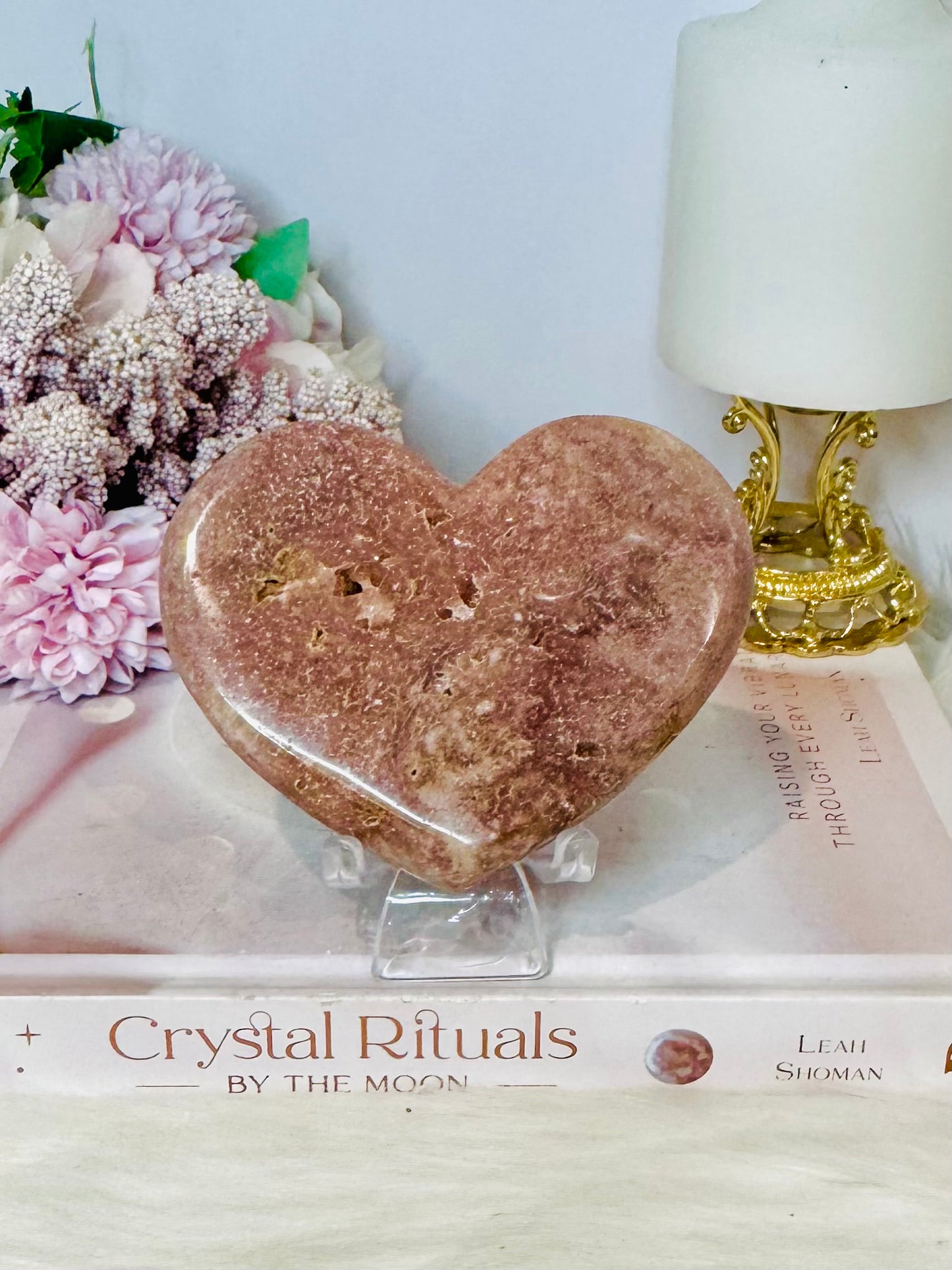 Large Pink Amethyst Chunky Heart 10cm 315g On Stand