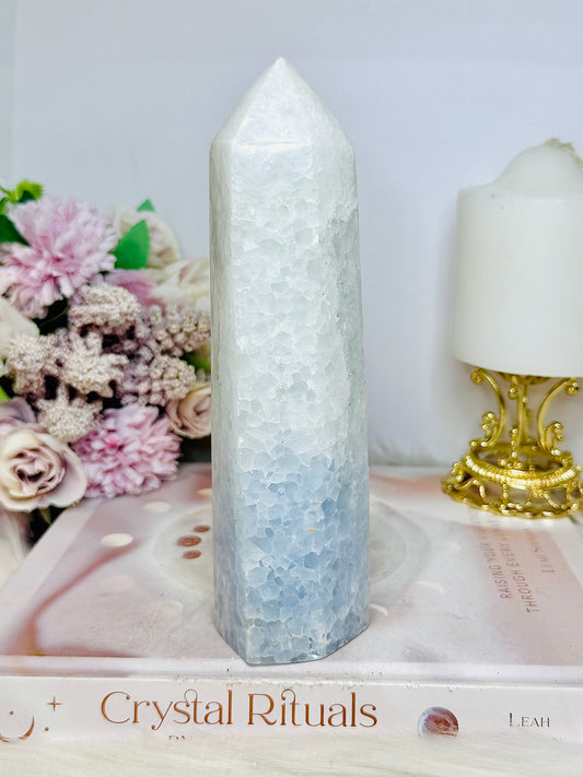Large Blue Calcite Chunky Tower 19cm 624g