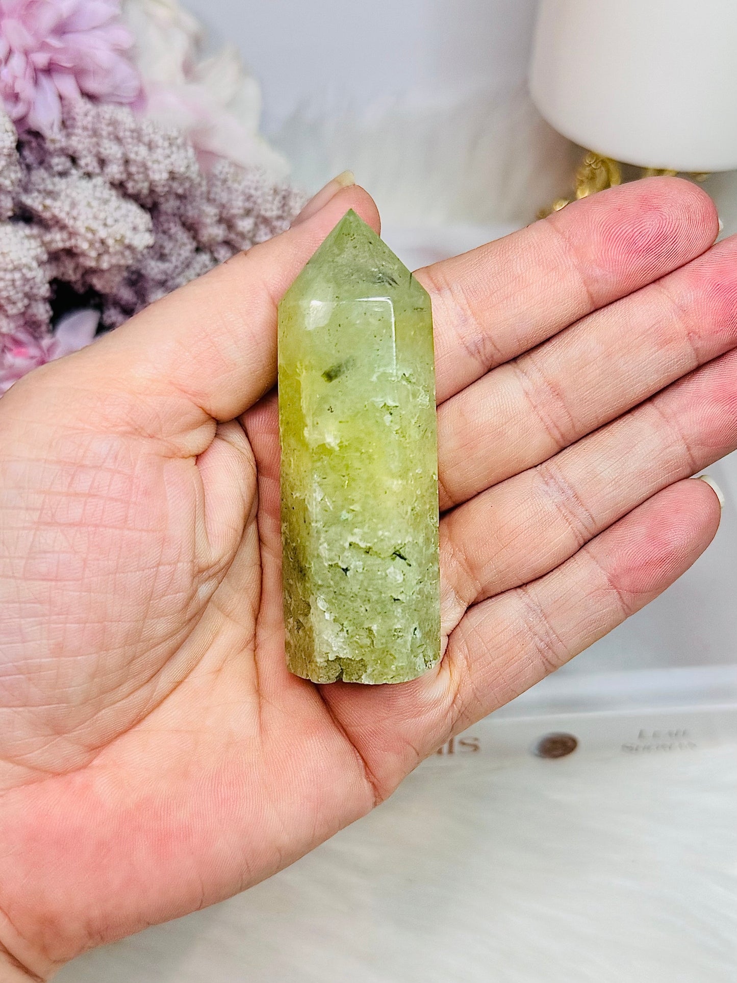 Lovely Prehnite Natural Tower 7cm