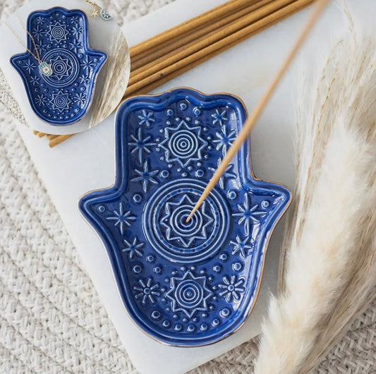 Hamsa Hand Incense Holder | Trinket Dish 12cm