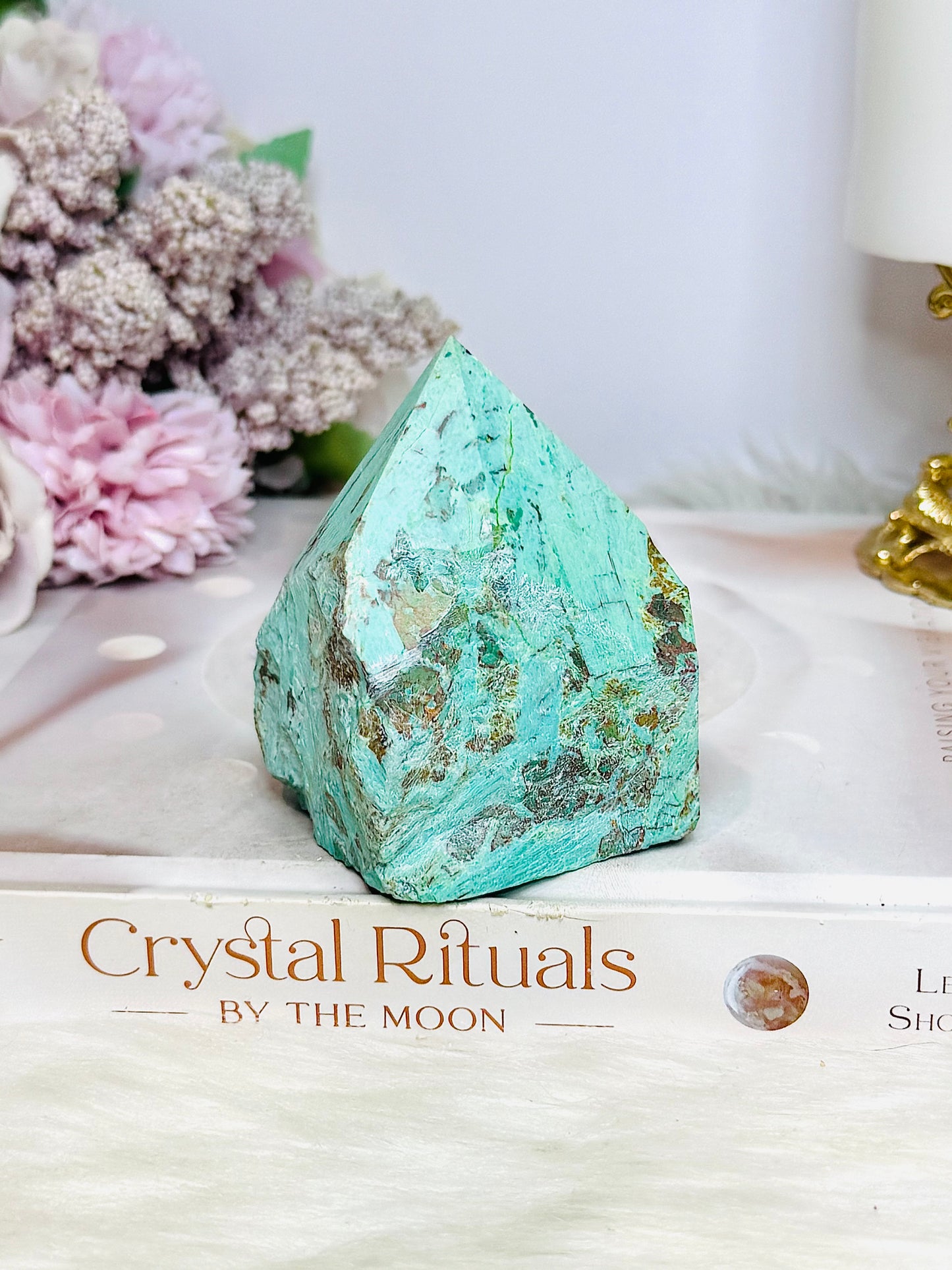 A Rare Stone ~ Chunky Natural Inca Turquoise Carved Freeform | Tower 7cm