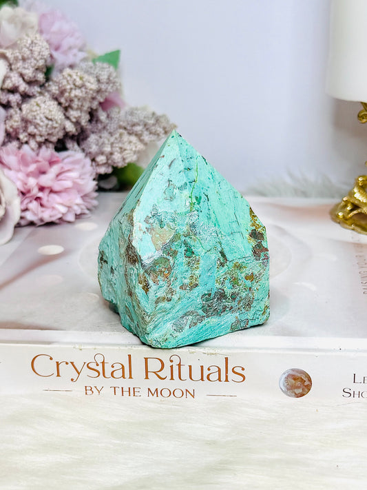 A Rare Stone ~ Chunky Natural Inca Turquoise Carved Freeform | Tower 7cm