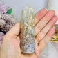 Green Flower Agate Tower 11cm