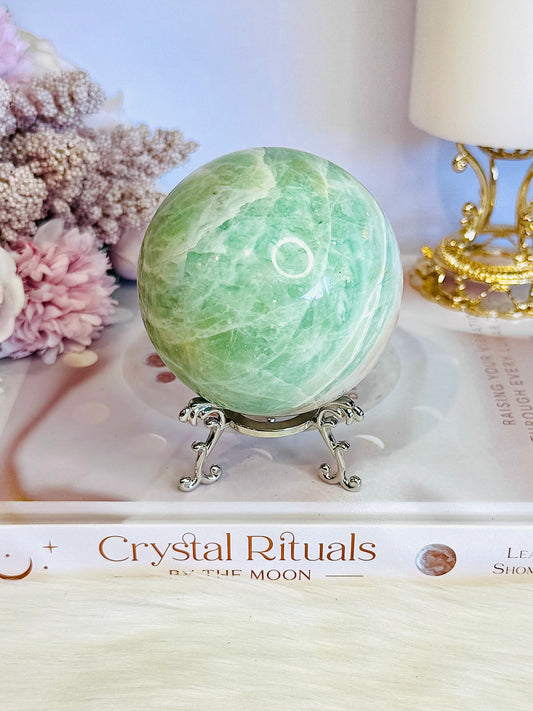 Beautiful Natural Variscite Sphere On Stand 556grams