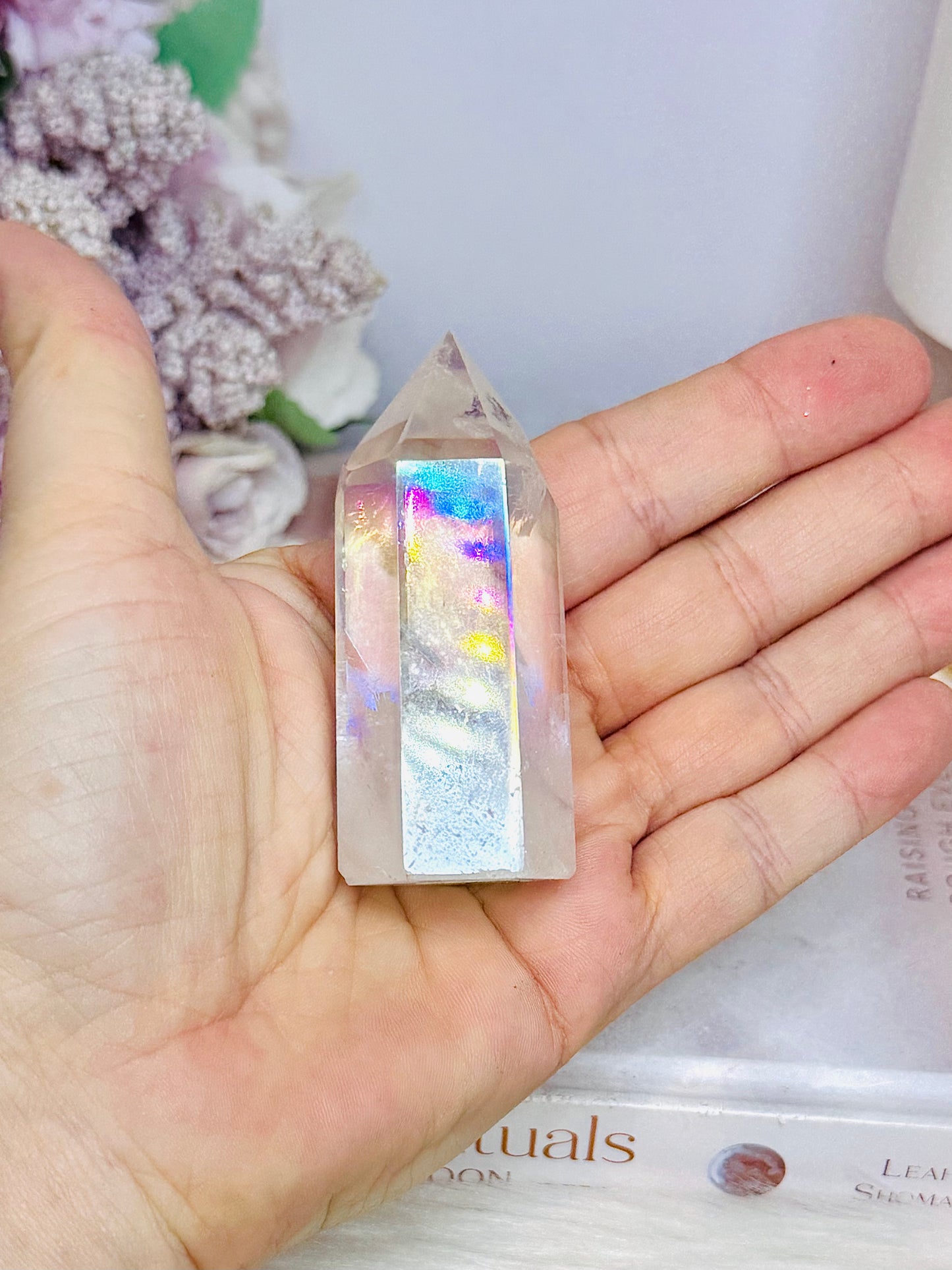 Angel Aura Clear Quartz Tower 7cm