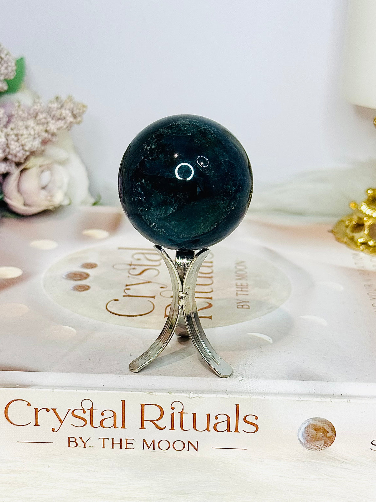 Blue Fluorite Sphere on Stand 131g