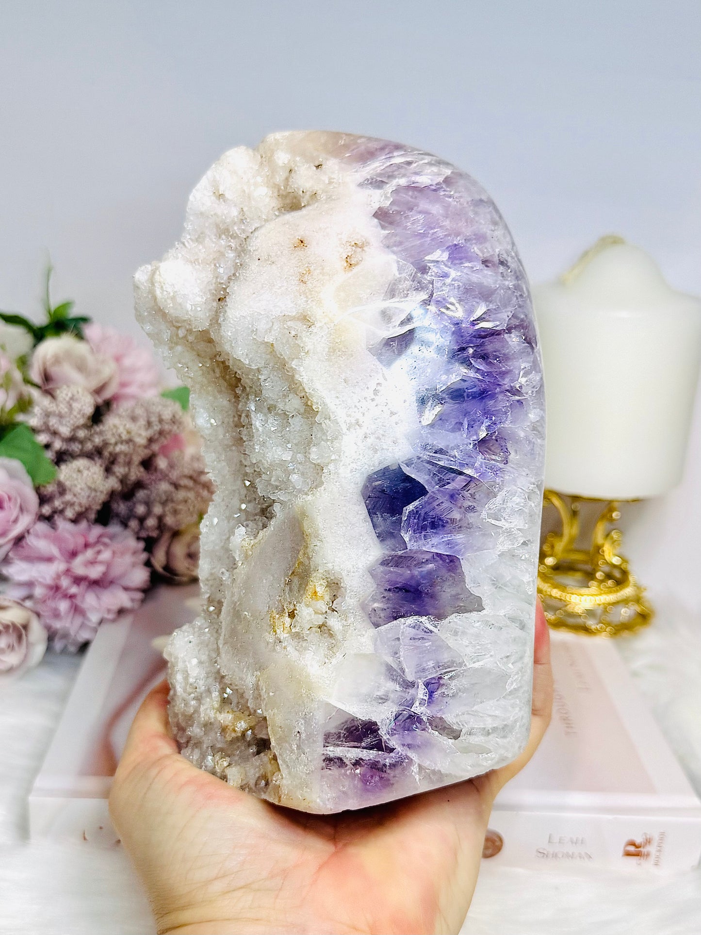 High Grade Pink Amethyst X Amethyst Sugar Druzy Freeform 17cm 1.9KG