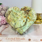 Large Natural Variscite Druzy Carved Heart on Stand 12cm