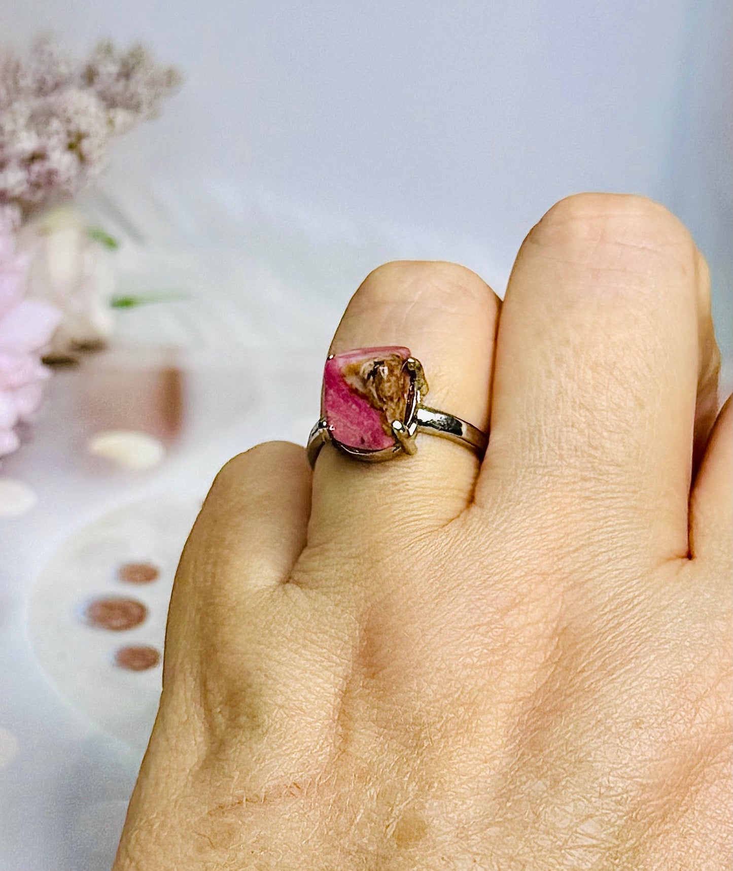 Rhodonite Adjustable Ring