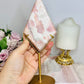 Large 22cm Pink Opal Diamond On Gold Stand