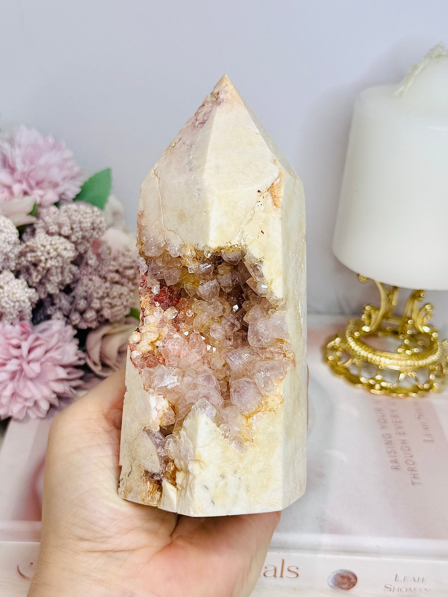 Large Druzy Pink Amethyst Tower 639g