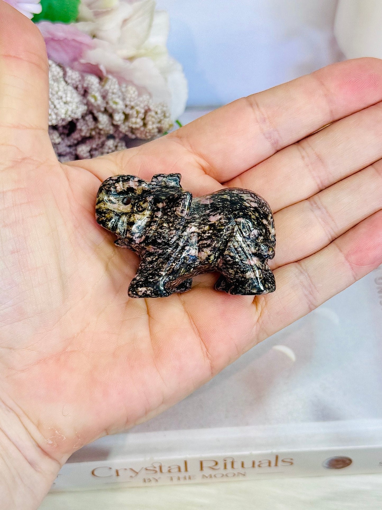 Rhodonite Carved Elephant 6cm