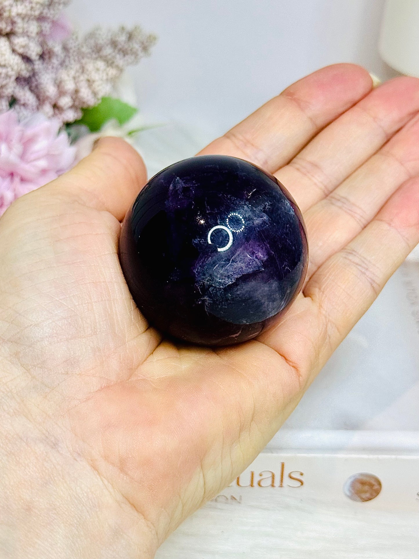 High Grade Purple Fluorite Sphere On Stand 189g
