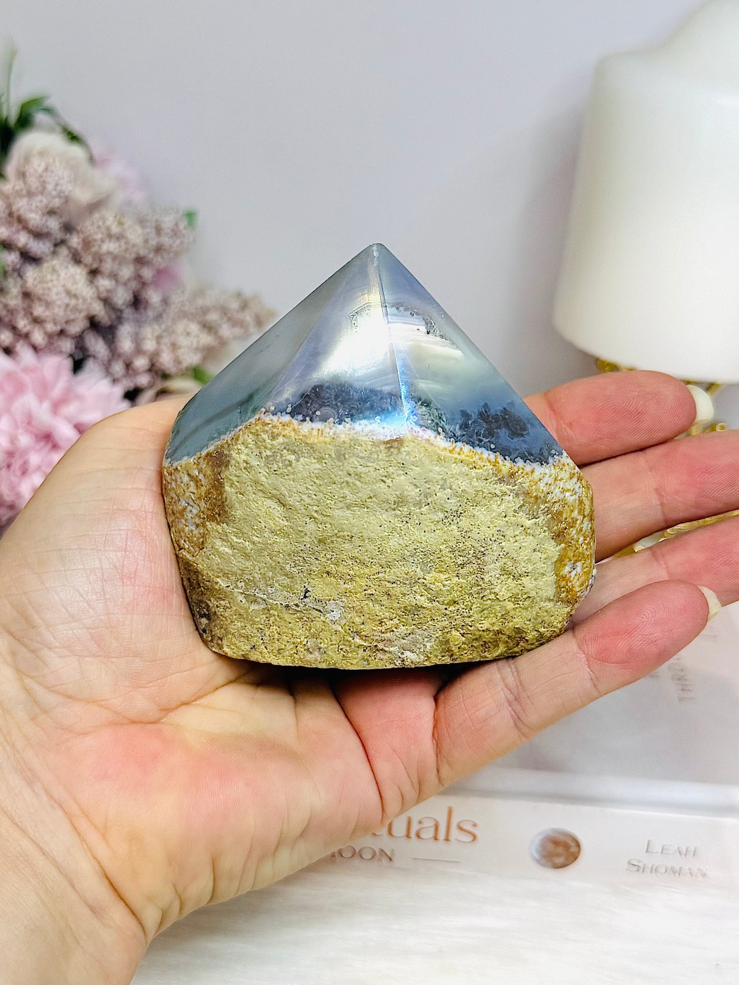 High Grade Angel Aura Agate Polished Top 321g