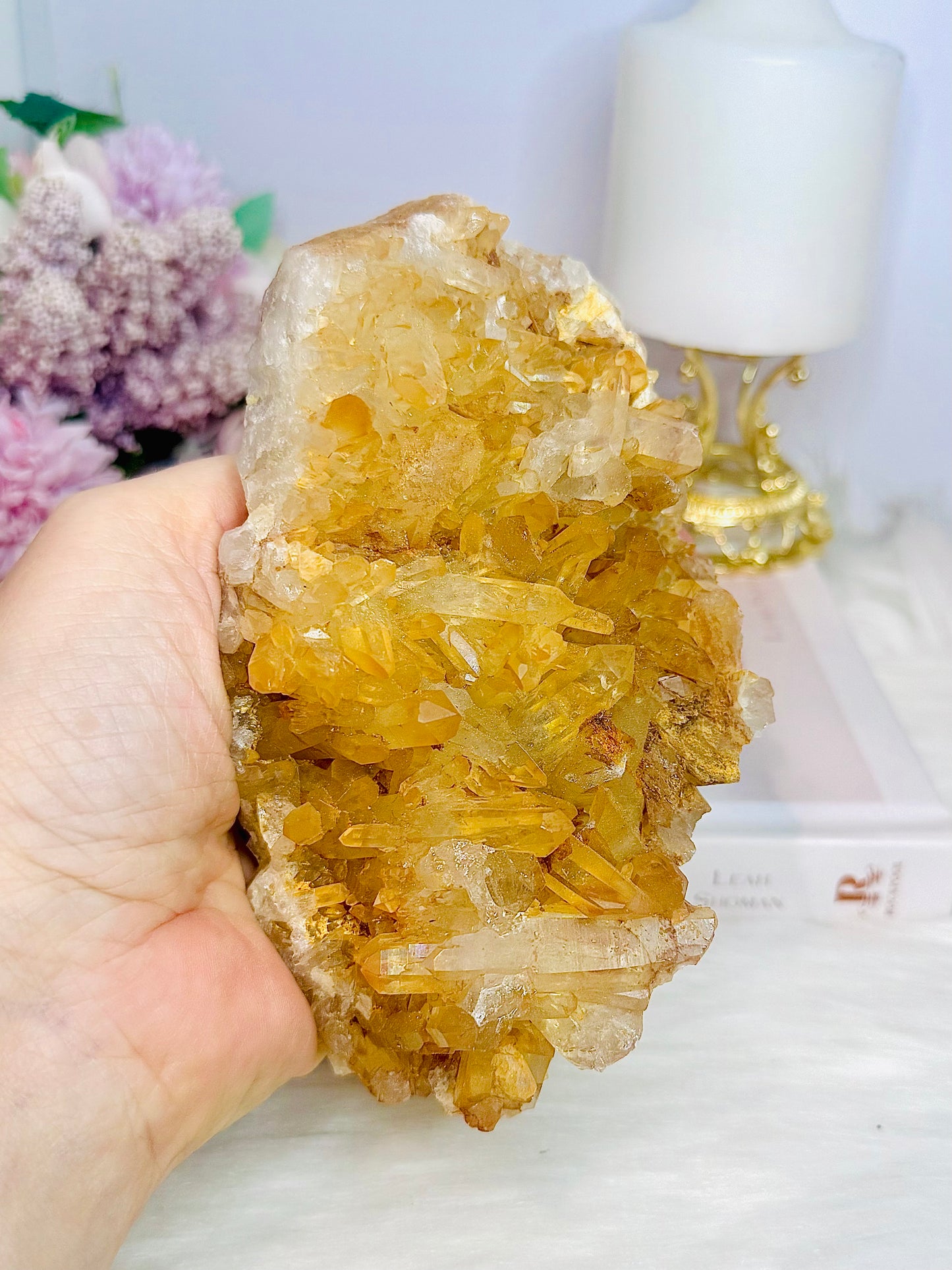 Natural Large Tangerine Quartz Specimen 634g