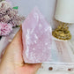 Large Rose Quartz Half Rough | Polished Tower 524g