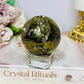 Large Druzy Pyrite Sphere on Stand 421g