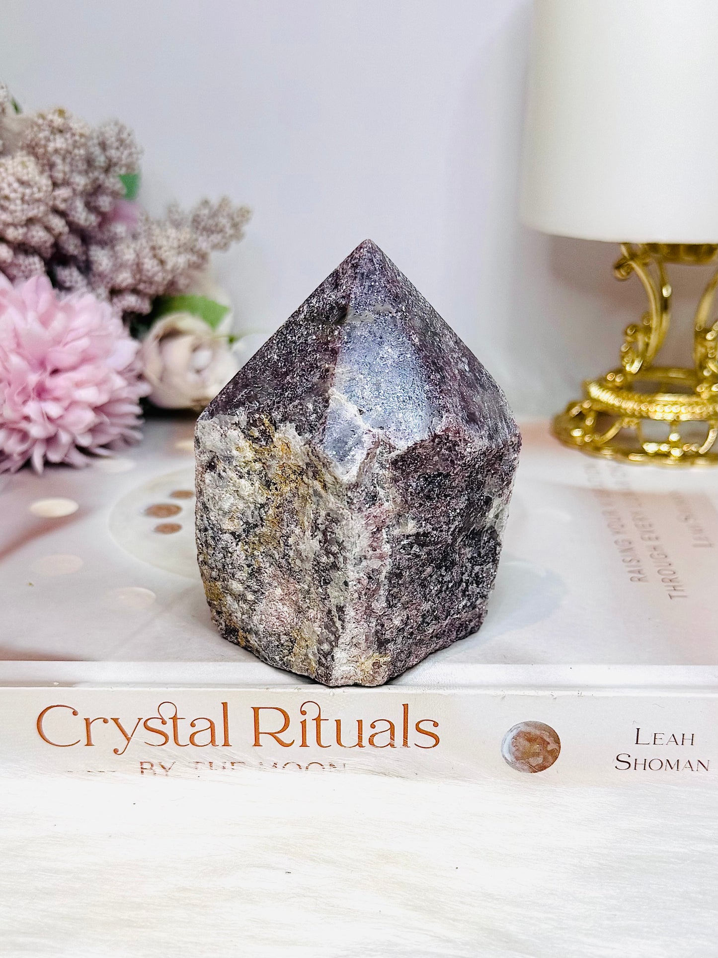 Lepidolite Polished Point 8cm 306g