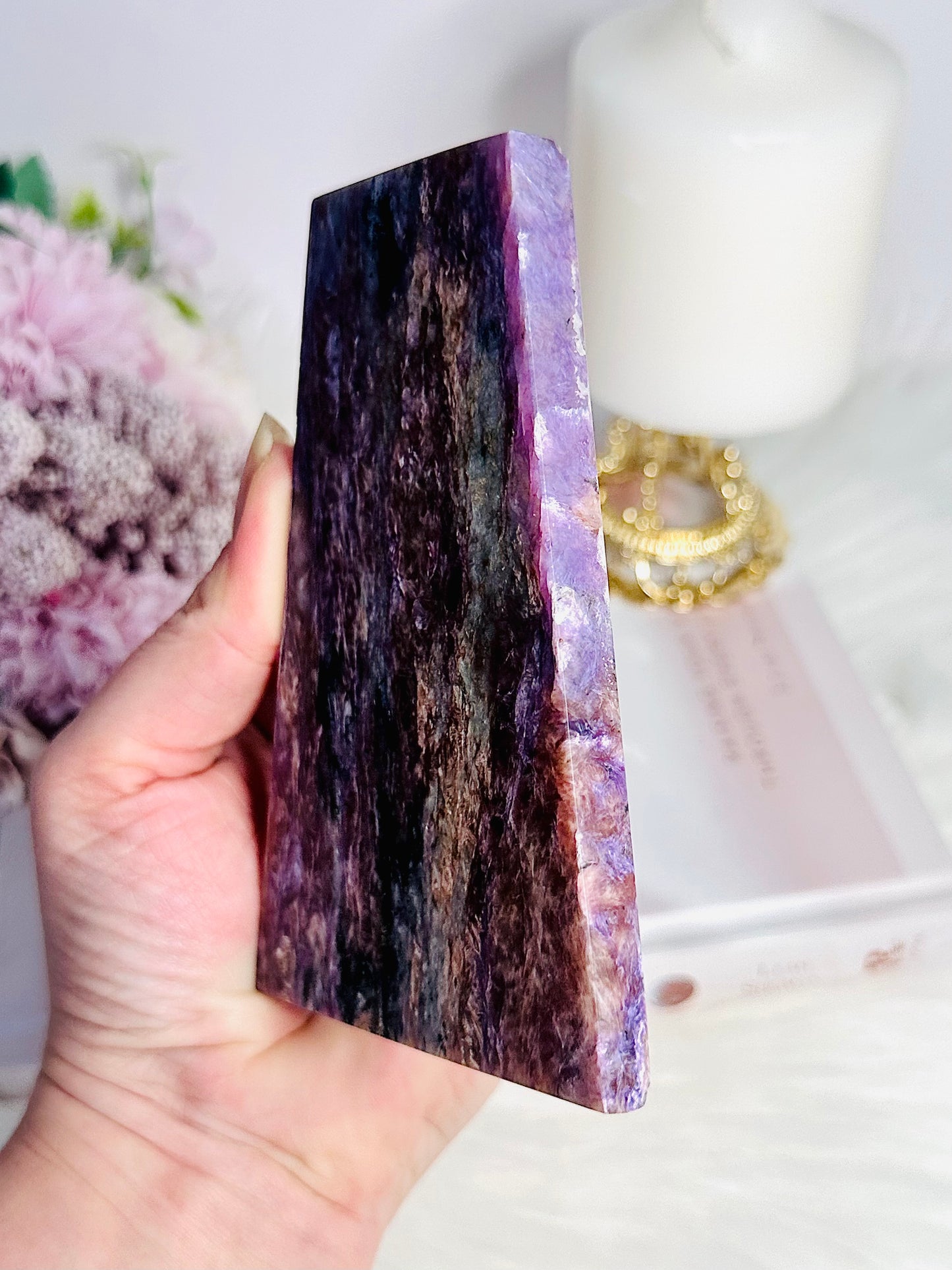 Supports Negative Emotions ~ Gorgeous Large 12.5cm 196gram Charoite Slab