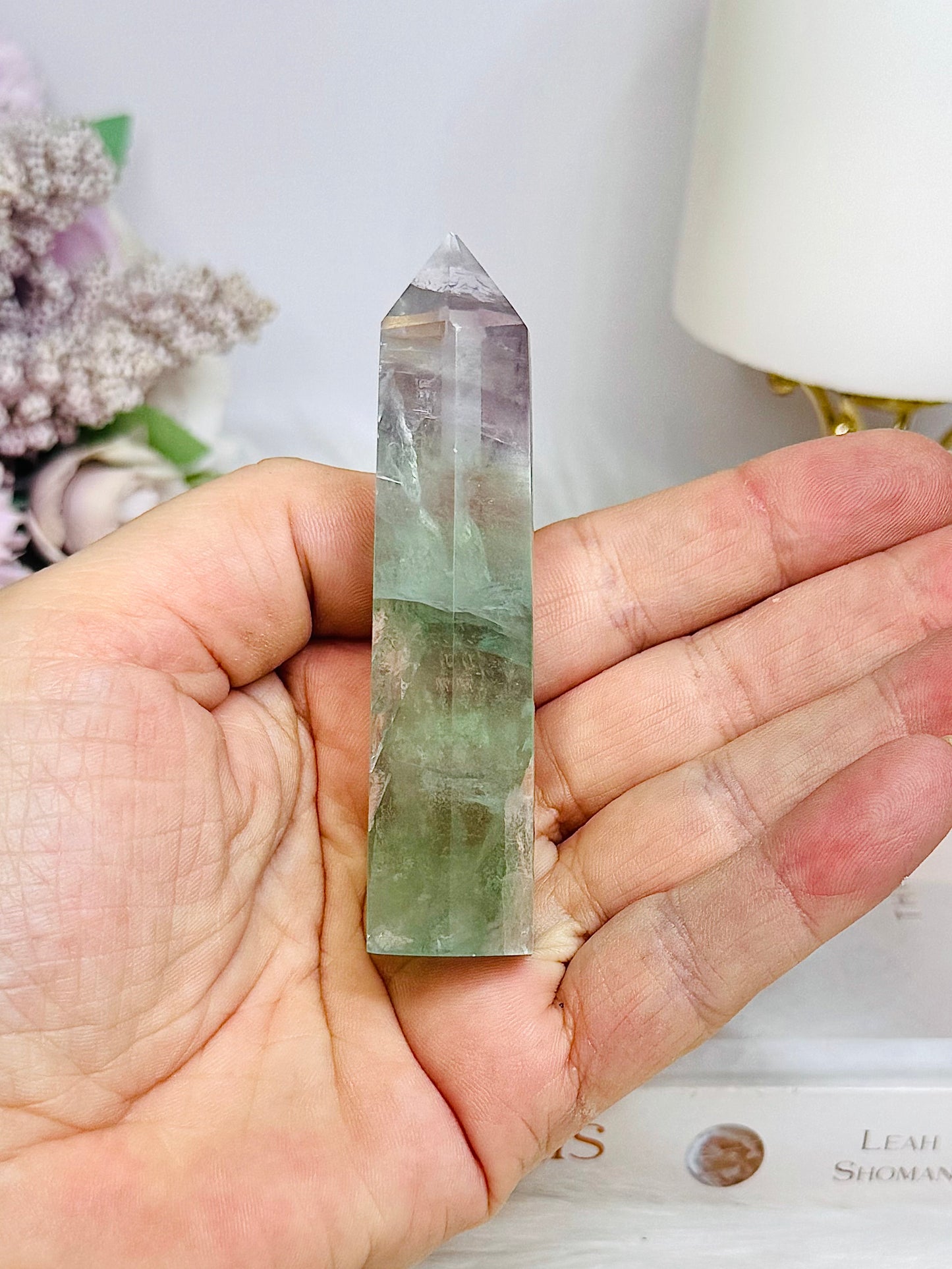 High Grade Fluorite Tower with Rainbows 8cm